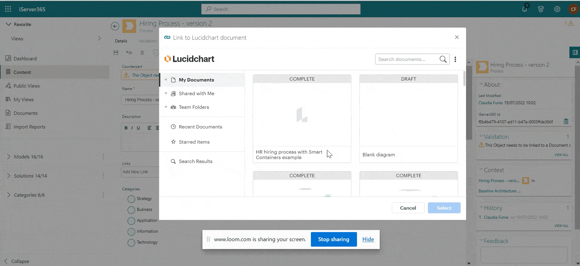 iServer365 integration with Lucidchart